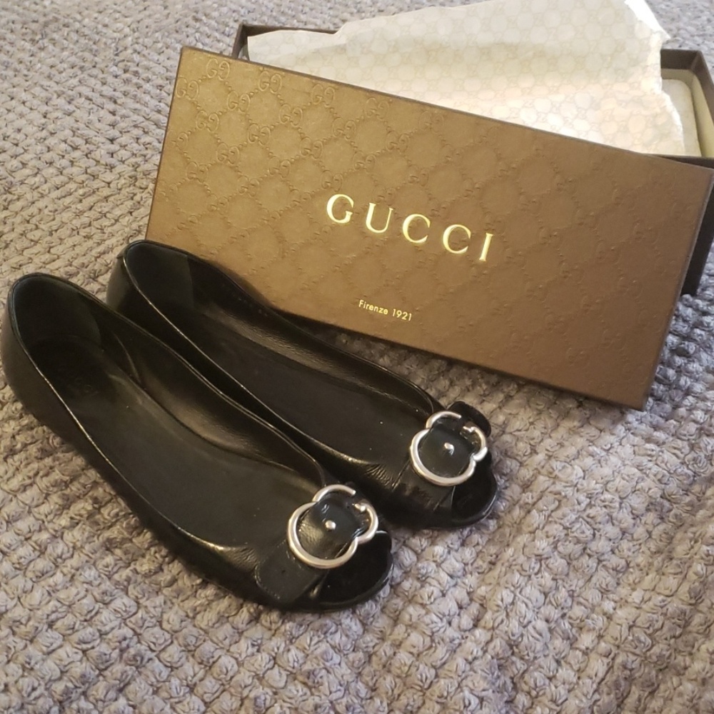 Gucci Salandina Peep Toe Flat